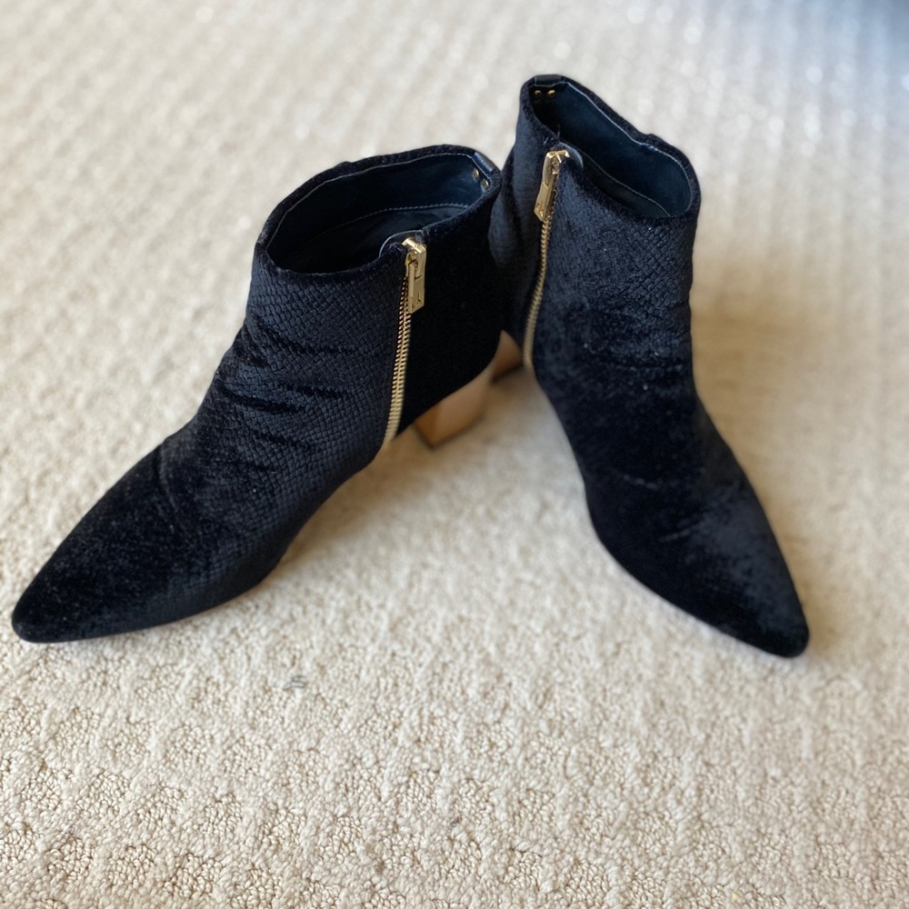 Calvin Klein black suede Booties